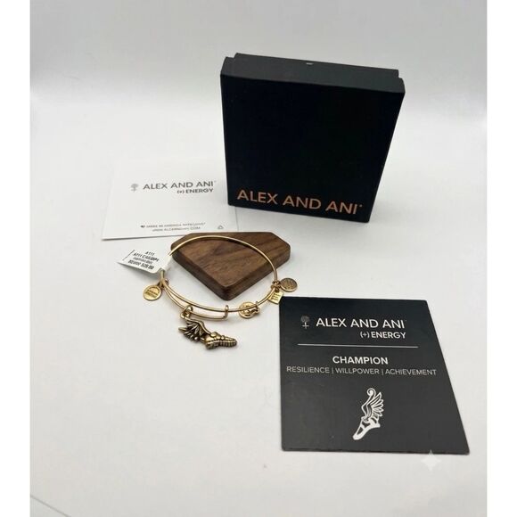Alex and Ani Jewelry - ALEX & ANI Champion Hermes Winged Shoe Bronze Charm Bangle Bracelet New In Box
